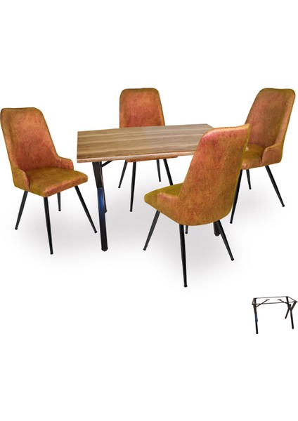 Anemon Werzalit - Çırağan Masa Takımı (80X140) - Indıana Wood Kiremit