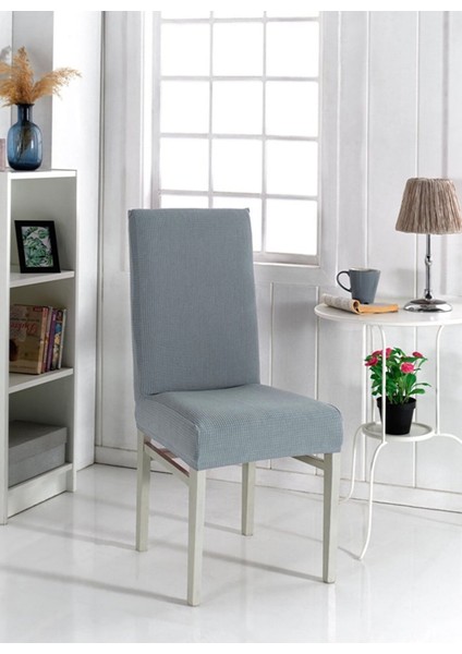 Sandalye Kılıfı Likralı ,lastıklı ,yıkanabilir Piti Kare Desen 1 Adet