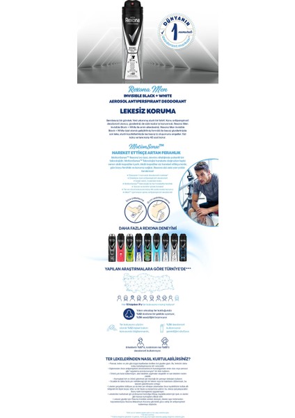 Men Deodorant Invisible On Black & White Clothes 150 ml x 3 Adet
