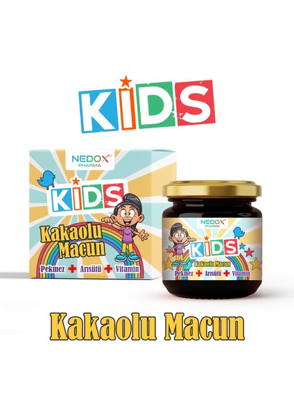 Pharma Kids Çocuklar Için Özel - Arı Sütü, Pekmez, Bal ve Vitamin Katkılı Kakaolu Macun