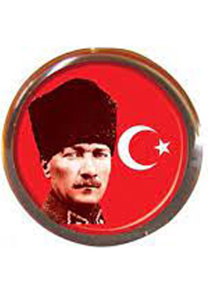 Kalpaklı Ata ve Türk Bayrağı Rozet 12'li Paket