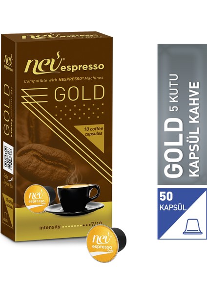 Gold Kapsül Kahve Nespresso Uyumlu 50'li