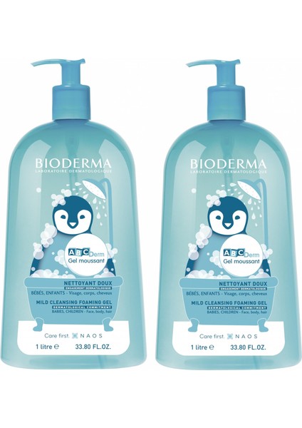 Abcderm Foaming Cleanser 1 Lt 2 Adet