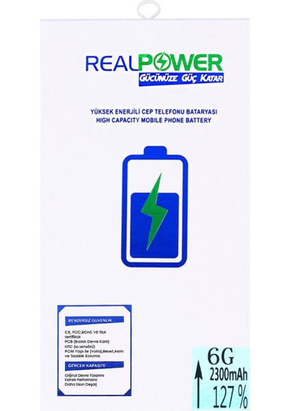 Real Power Realpower Apple iPhone 6 Uyumlu Yüksek Kapasiteli Batarya Pil