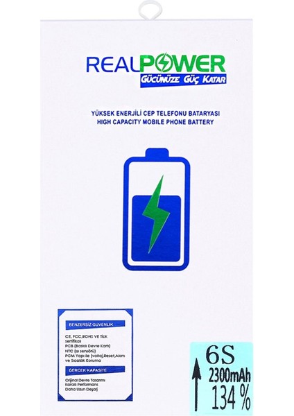 Real Power Realpower Apple iPhone 6s Uyumlu Yüksek Kapasiteli Batarya Pil