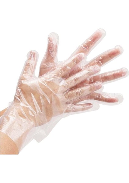Pe Iş Temizlik Tek Kullanımlık Şeffaf Poşet Market Eldiven / Büyük Boy / 100 Adetlik 5 Paket