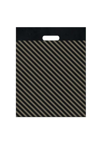 YorulmazAmbalaj Naksan Takviyeli Siyah Çizgili Poşet 33X45 cm No:3 50 Adet