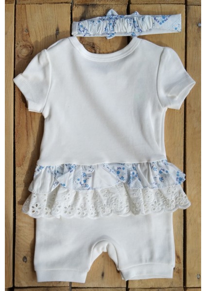 Fil Baskılı Fırfırlı Barbatöz (Tulum) 3-9 Ay Beyaz fiyatları