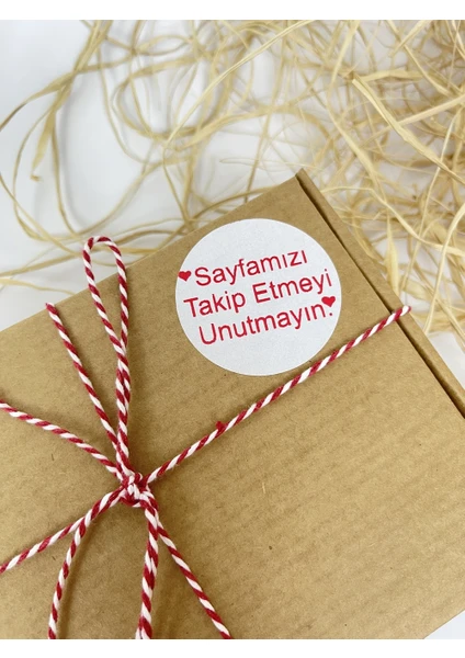 Butik Sosyetik Sayfamızı Takip Etmeyi Unutmayın 40 mm Beyaz Yuvarlak Sticker Etiket 120 Adet