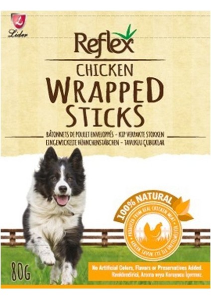 Reflex Wrapped Sticks Tavuklu Köpek Ödül Çubukları 80 gr