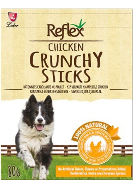 Reflex Crunchy Sticks Tavuklu Çıtır Köpek Ödül Çubukları 80 gr