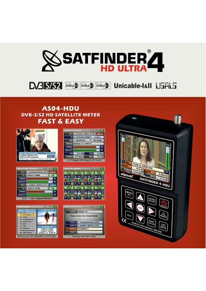 Alpsat Satfinder 4 Hd Görüntülü Full Hd Uydu Yön Sinyal Bulucu