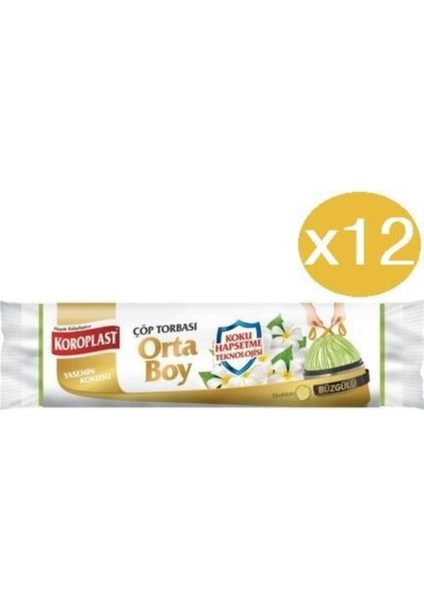 Yasemin Büzgülü Orta Çöp Torbası 15 Adet x 12 Paket fiyatları