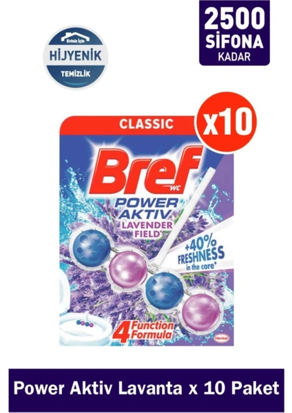 Bref Power Aktiv Katı Klozet Bloğu Lavanta Tekli x 10 Paket