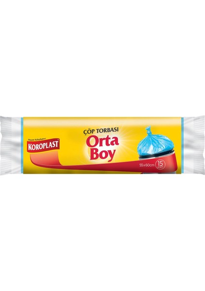 Güçlü Çöp Torbası Orta Boy 15 Adet 4 Paket