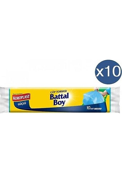 Güçlü Battal Çöp Torbası 10 Adet x 10 Paket