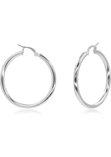 Halka Kadın Gümüş Küpe