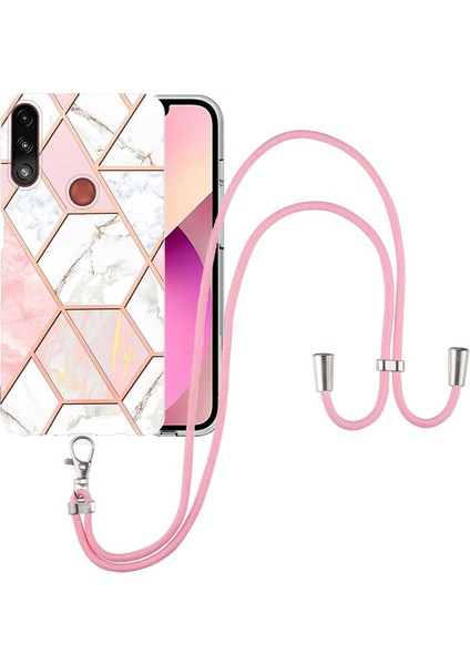 Motorola Moto E7 Power / E7I Power Pink Için Bir Ekim Mermer Kılıfı (Yurt Dışından)