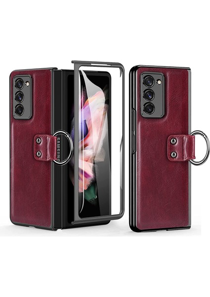 Samsung Galaxy Z Fold2 5g Kırmızı Için Yüzük Tutucu Kılıfı (Yurt Dışından)