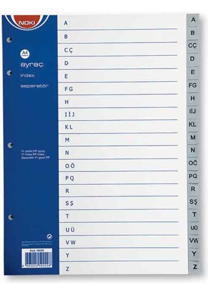 Noki 59229 A-Z Harf Seperatör