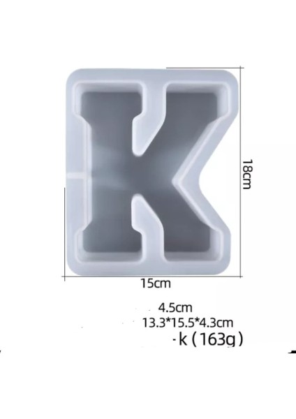 Büyük Reçine Epoksi Silikon Kalıp Big Boy Harf - K