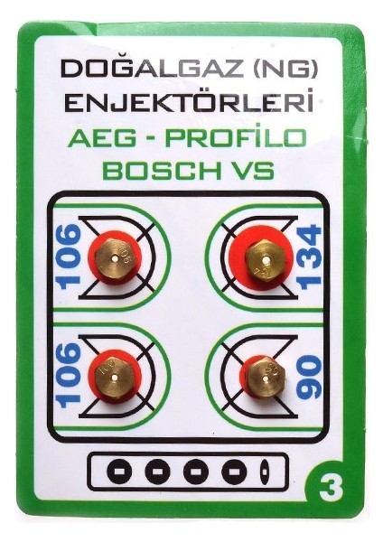 50 Adet Doğalgaz Enjektör Ocak Takımı (Arcelik )Beko 7 mm