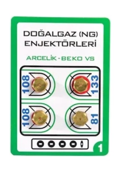 50 Adet Doğalgaz Enjektör Ocak Takımı (Arcelik )Beko 7 mm