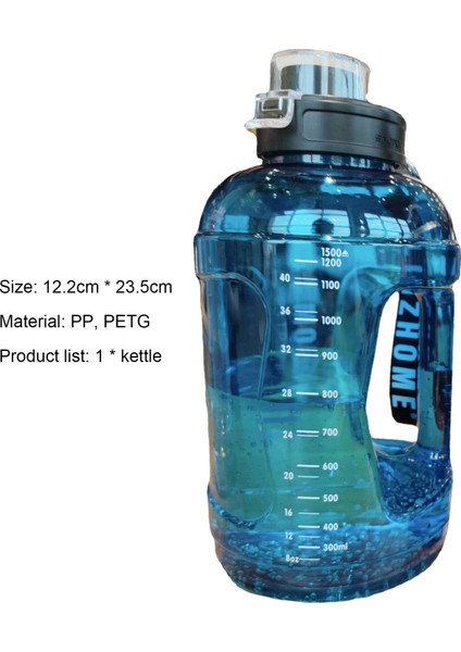 Eternal 1500 ml Su Şişesi Büyük Kapasiteli Sızdırmaz Pp Kamp Sporları İçin Matara (Yurt Dışından)