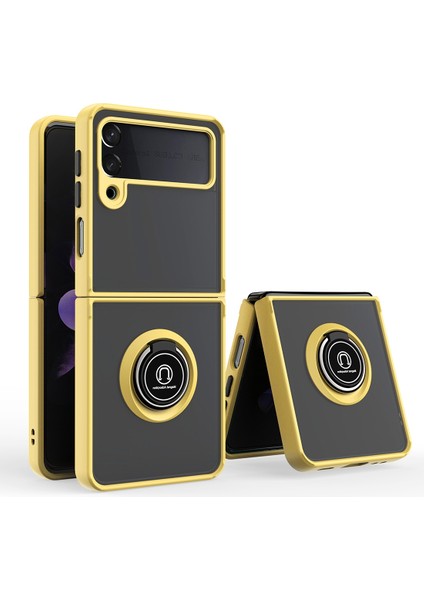 Samsung Galaxy Z Flip 3 5g Sarı Için Tpu + Pc Telefon Kılıfı (Yurt Dışından)