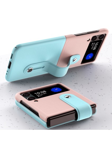 Samsung Galaxy Z Flip3 5g Buz Mavisi + Pembe Için Bileklik Tutucu Katlama Kılıfı (Yurt Dışından) fırsatları
