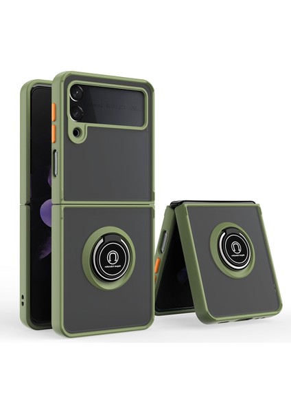 Samsung Galaxy Z Flip 3 5g Ordu Green Için Tpu + Pc Telefon Kılıfı (Yurt Dışından)