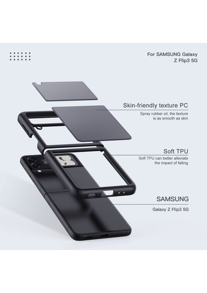 Samsung Galaxy Z Flip3 Için Tpu + Pc Telefon Kılıfı 5g Şeffaf Siyah (Yurt Dışından) modelleri