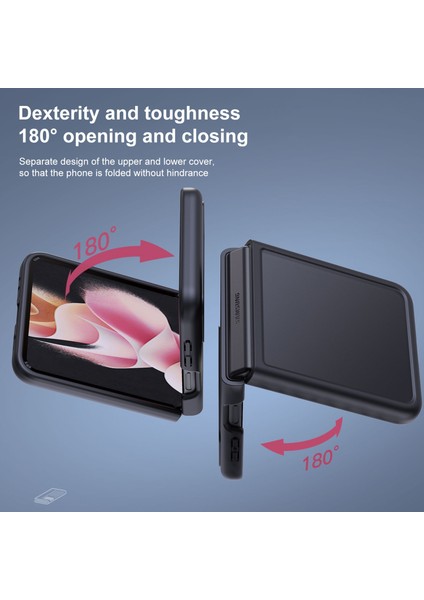Samsung Galaxy Z Flip3 Için Tpu + Pc Telefon Kılıfı 5g Şeffaf Siyah (Yurt Dışından) fırsatları