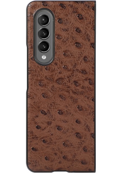 Samsung Galaxy Z Fold3 Için 5g Devekuşu Cilt Doku Kılıfı Kahverengi (Yurt Dışından) modelleri