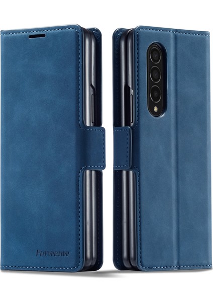 Samsung Galaxy Z Fold3 5g Mavi Için Forwenw Yağ Kenarı Pu Kasa (Yurt Dışından) fiyatları