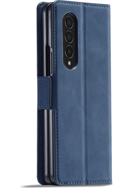 Samsung Galaxy Z Fold3 5g Mavi Için Forwenw Yağ Kenarı Pu Kasa (Yurt Dışından) modelleri