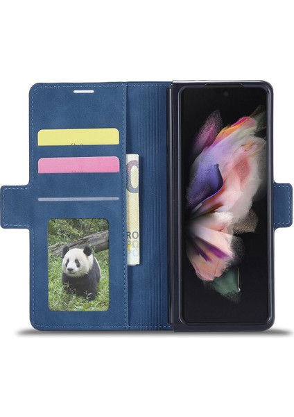 Samsung Galaxy Z Fold3 5g Mavi Için Forwenw Yağ Kenarı Pu Kasa (Yurt Dışından) fırsatları