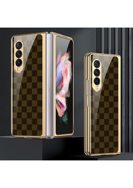 Samsung Galaxy Z Fold3 5g Satranç Kahverengi Için Gkk Kaplama Gl Telefon Kılıfı (Yurt Dışından)