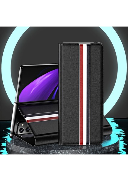 Lychee Doku Deri Kılıfı Samsung Galaxy Z Fold3 5g Kırmızı (Yurt Dışından) fiyatları