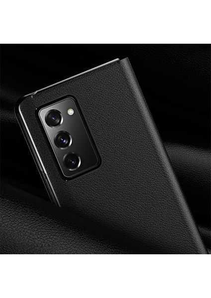 Lychee Doku Deri Kılıfı Samsung Galaxy Z Fold3 5g Kırmızı (Yurt Dışından) modelleri