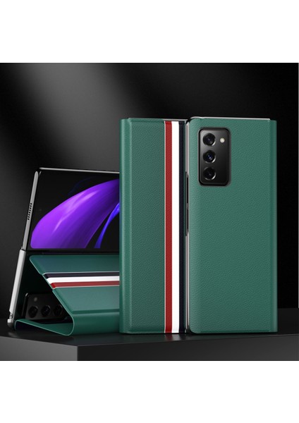 Lychee Doku Deri Kılıfı Samsung Galaxy Z Fold3 5g Yeşil (Yurt Dışından) fırsatları