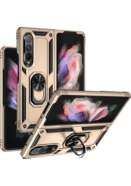 Samsung Galaxy Z Fold3 5g Altın Için Şok Geçirmez Tpu + Pc Kılıfı (Yurt Dışından)