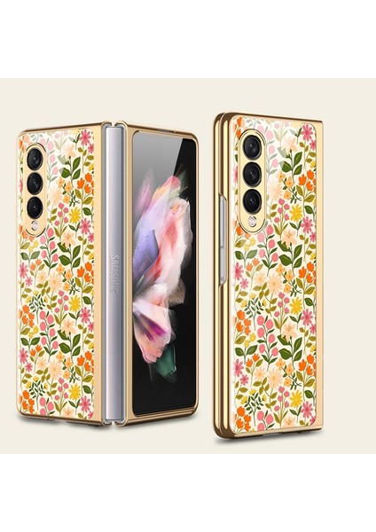 Samsung Galaxy Z Fold3 5g Çiçek Için Gkk Çiçek Kaplama Gl Kasası (Yurt Dışından)
