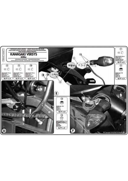 Gıvı PLX447 Kawasakı Versys 650 (06-09) Yan Çanta Taşıyıcı