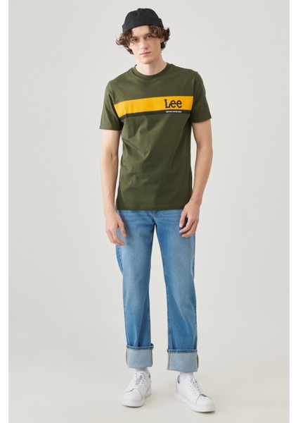 Regular Fit Normal Kesim %100 Pamuk Bisiklet Yaka Haki Tişört