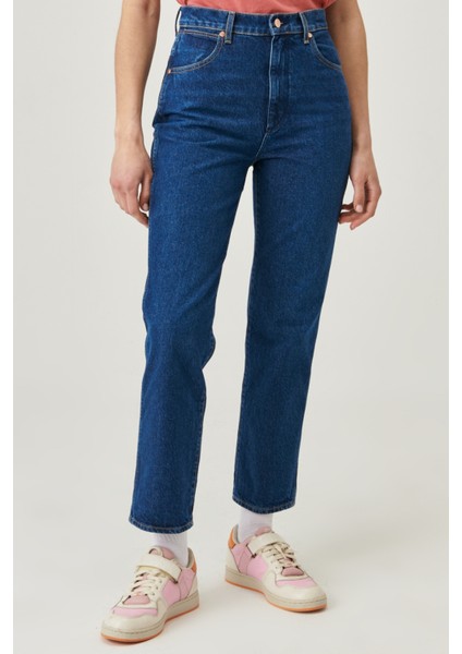 Wild West Straight %100 Pamuk Yüksek Bel Jean Pantolon fiyatları