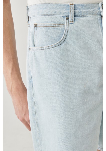 Erkek Regular Fit Normal Kesim 5 Cep Esnek Jean Şort