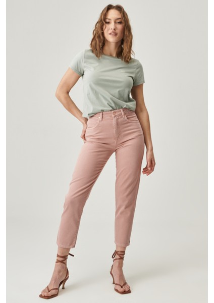 Mom Fit Yüksek Bel Dar Paça Siyah Jean Kot Pantolon