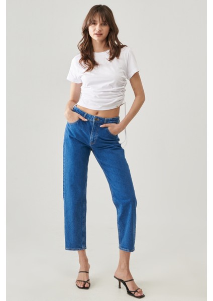 Carol Regular Straight Fit Yüksek Bel Esnek Jean Kot Pantolon