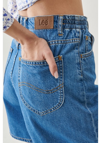 Kadın Stella Regular Fit Rahat Kesim %100 Pamuk 5 Cep Jean Şort